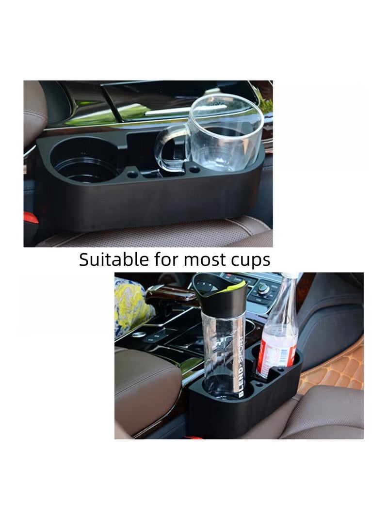 Classic Car Cup Holder Car Water Cup Storage Rack, Seat Crevice Storage Box, Central Console Organizer, Easy Installation, Durable Construction, Space-Saving, Stores 2 Water Cups & Sundries (black) - Image 5