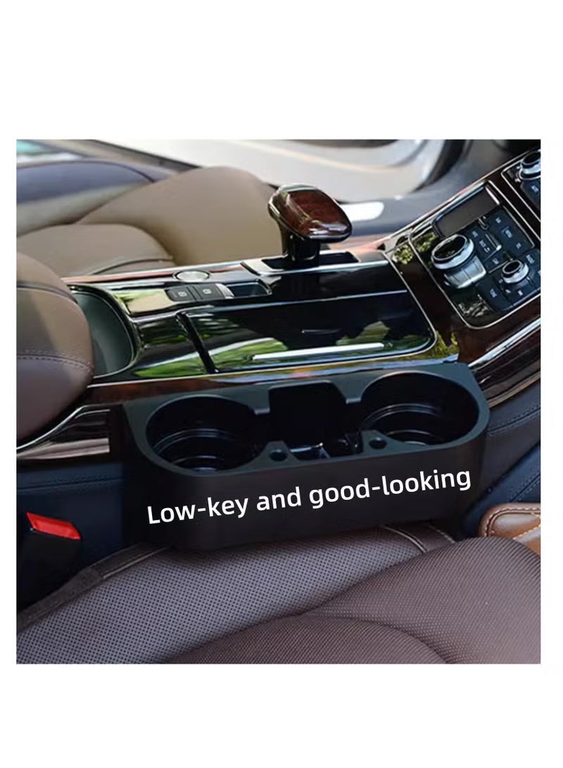 Classic Car Cup Holder Car Water Cup Storage Rack, Seat Crevice Storage Box, Central Console Organizer, Easy Installation, Durable Construction, Space-Saving, Stores 2 Water Cups & Sundries (black) - Image 3