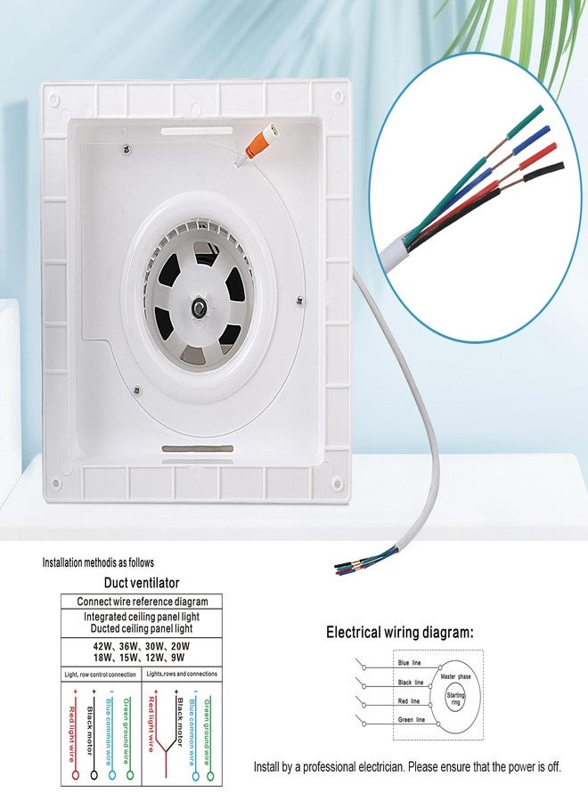 FEITON Bathroom Exhaust Fan with Light, Ceiling Mount, 110 CFM 1.0 Sones 4 Inch Duct, Quiet Square Bath Fan Light Combo, Shower Exhaust Fan with Light - Image 5