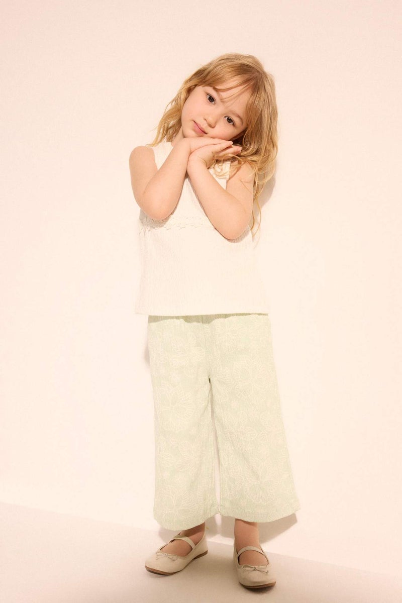 DeFacto Paperbag Fit Floral Normal Waist Trousers - Image 1