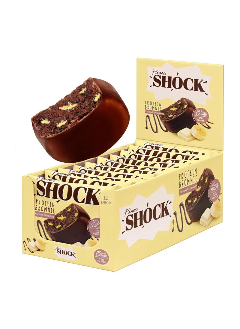 Fitness Shock Fitness Shock Protein White Brownie Banana Chocolate Flavor 50g Pack of 10  - Image 1