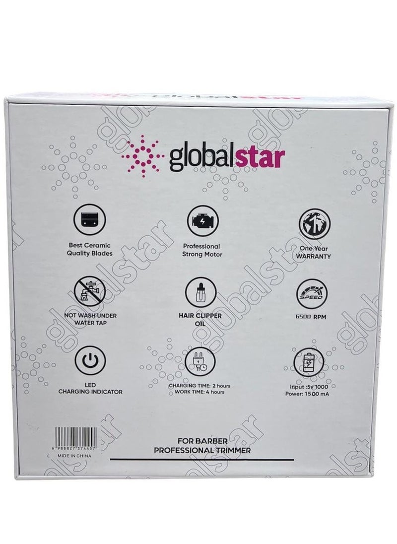 globalstar - Globalstar Professional Hair Trimmer Black TR-8000 - Image 1