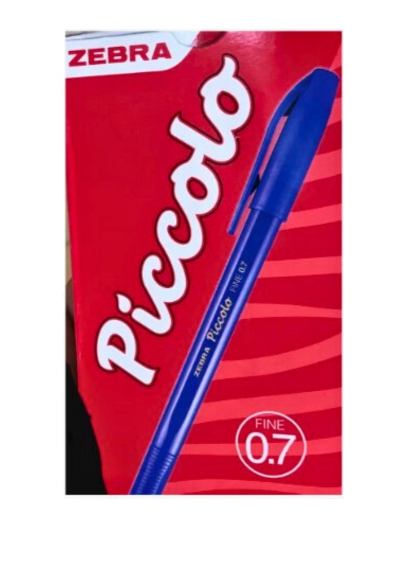 Zebra Piccolo Ball Pen,0.7mm, Pack of 12, Blue - Image 1