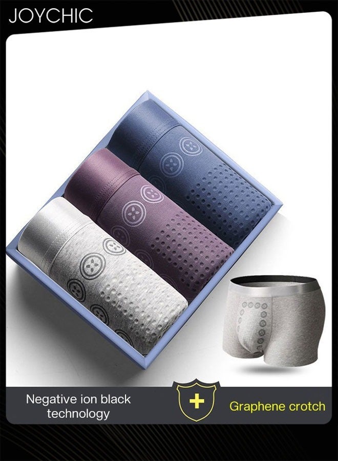 Joychic طقم ملابس داخلية للرجال من 3 قطع لفصل الربيع والصيف والخريف والشتاء، قابل للتمدد العالي، بدون seams، قطن، قابل للتنفس، مضاد للبكتيريا، شورت بوكسر للمراهقين، متعدد الألوان - Image 1