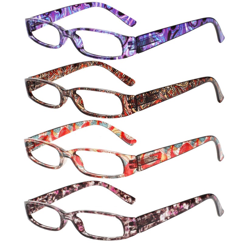 Kerecsen 4 Pack Reading Glasses For Women Spring Hinge Ladies Readers Reading Eyeglasses (Colourful-4  2.00) - Image 1