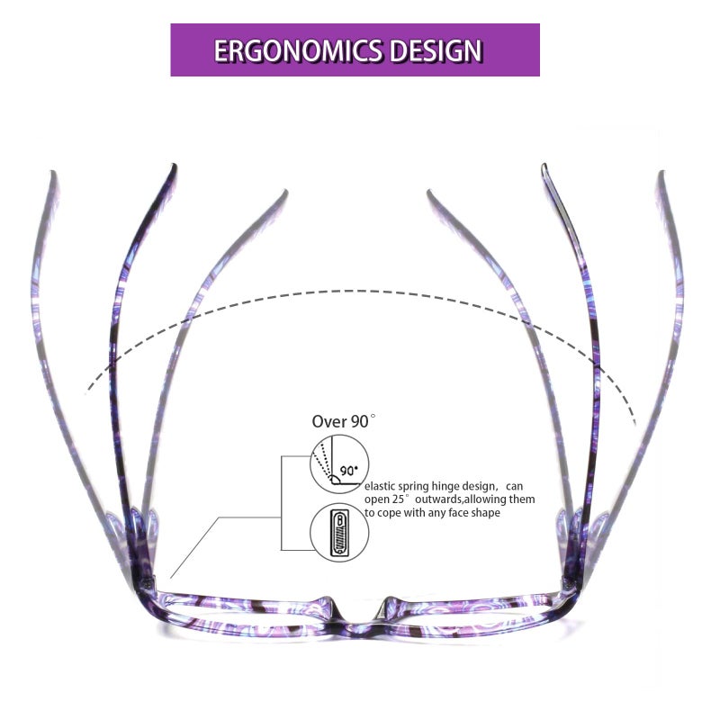 Kerecsen 4 Pack Reading Glasses For Women Spring Hinge Ladies Readers Reading Eyeglasses (Colourful-4  2.00) - Image 3