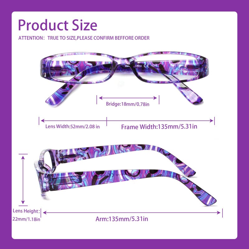 Kerecsen 4 Pack Reading Glasses For Women Spring Hinge Ladies Readers Reading Eyeglasses (Colourful-4  2.00) - Image 2