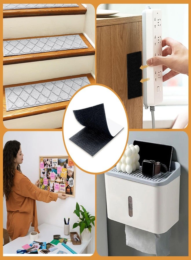 BlissfulBlend 12 Sets - 4x6 inch Hook and Loop Strips with Adhesive,Black Hook and Loop Self Sticky Double Sided Heavy Duty Strips, Sticky Back for Fabrics Nylon Adhesive Tape for Home Office School and Crafting - Image 5
