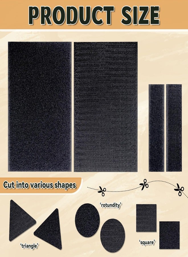 BlissfulBlend 12 Sets - 4x6 inch Hook and Loop Strips with Adhesive,Black Hook and Loop Self Sticky Double Sided Heavy Duty Strips, Sticky Back for Fabrics Nylon Adhesive Tape for Home Office School and Crafting - Image 2