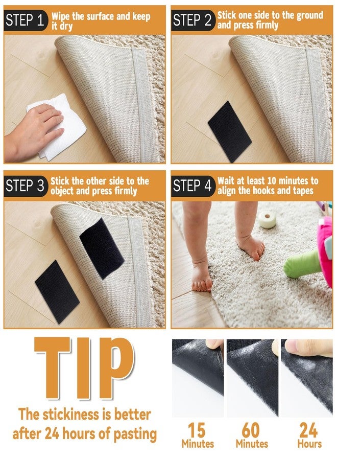 BlissfulBlend 12 Sets - 4x6 inch Hook and Loop Strips with Adhesive,Black Hook and Loop Self Sticky Double Sided Heavy Duty Strips, Sticky Back for Fabrics Nylon Adhesive Tape for Home Office School and Crafting - Image 4