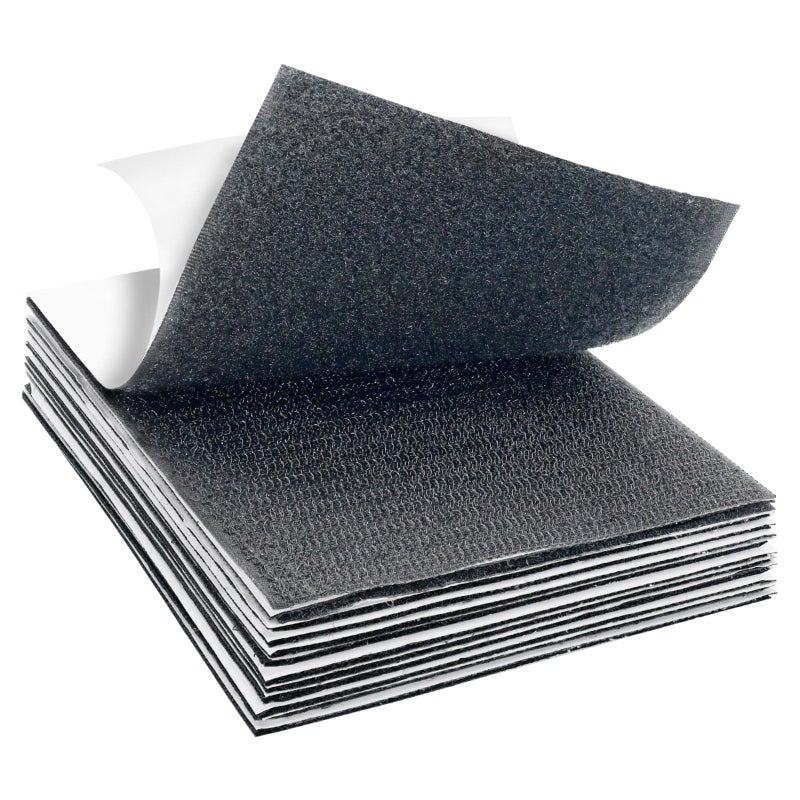 BlissfulBlend 12 Sets - 4x6 inch Hook and Loop Strips with Adhesive,Black Hook and Loop Self Sticky Double Sided Heavy Duty Strips, Sticky Back for Fabrics Nylon Adhesive Tape for Home Office School and Crafting - Image 1