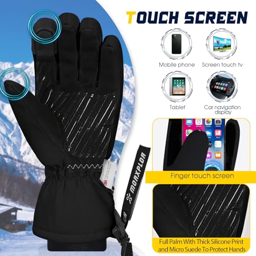 MORXPLOR Winter Ski Snow Gloves Men Women,Waterproof Windproof Touchscreen Snowboard Gloves,3M Thinsulate Insulated Warm Winter Snowmobile Glove - Image 3