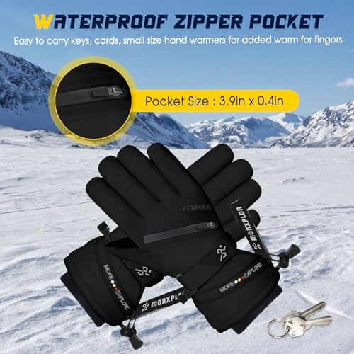 MORXPLOR Winter Ski Snow Gloves Men Women,Waterproof Windproof Touchscreen Snowboard Gloves,3M Thinsulate Insulated Warm Winter Snowmobile Glove - Image 5