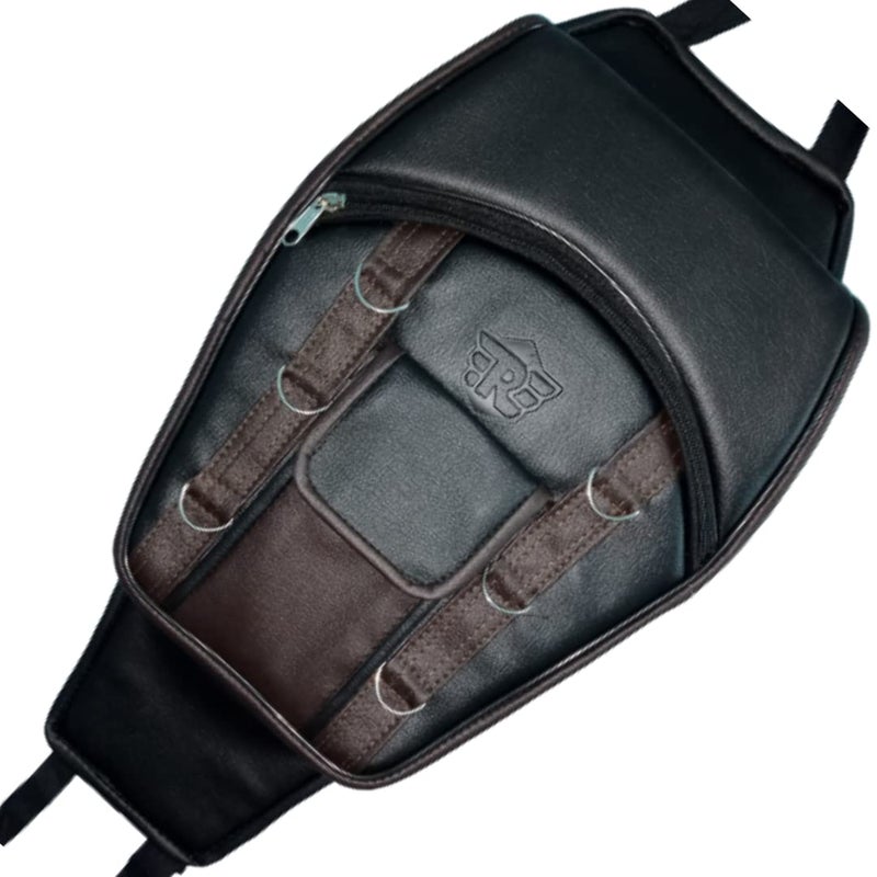 UNIWARE® Leatherette Scratch Proof Tank Cover/Tank Bag Compatible for RE Classic 350/500, RE Bullet,Electra and Standard Model Bikes - Mobile Pocket Tank Cover (Brown) - Image 1