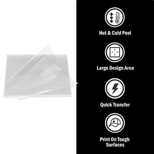 Screen Print Direct Ecotex® Plastisol Transfer Film Hot/Cold Peel (100 Sheets - 15 x 15 inch) - Heat Press Plastisol Transfer Film on T Shirts and Garments - Iron On Transfer Paper and Dark Fabric - Image 2