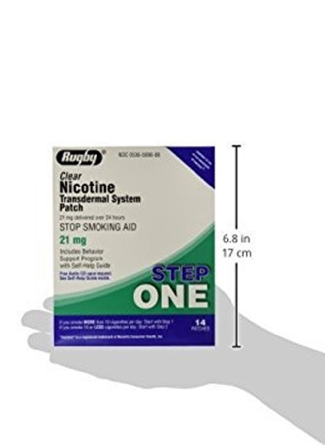 RUGBY LABORATORIES - Rugby Clear Nicotine Transdermal System Patch, 21 mg, 14 Count - Image 1