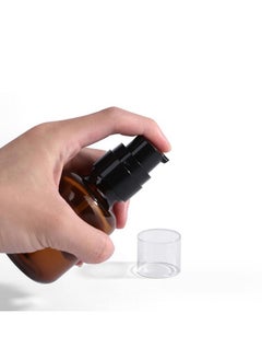 Elandy 2Pcs 120Ml/4oz Empty Amber Plastic Lotion Pump Bottles with Black Pump Travel Bottles for Toiletries Refillable Makeup Cosmetic Soap Dispenser Container for Cream Shampoo Essential Oil  - Image 3