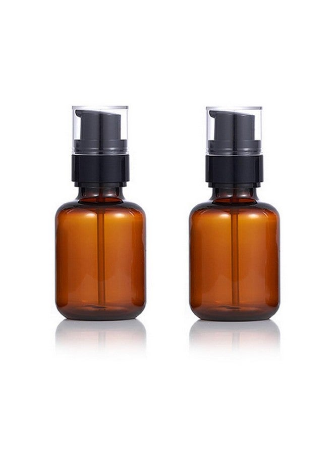 Elandy 2Pcs 120Ml/4oz Empty Amber Plastic Lotion Pump Bottles with Black Pump Travel Bottles for Toiletries Refillable Makeup Cosmetic Soap Dispenser Container for Cream Shampoo Essential Oil - Image 2