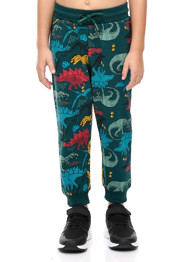 victor and jane Boys' 2-Piece Printed Dinosaur Hoodie and Jogger Set