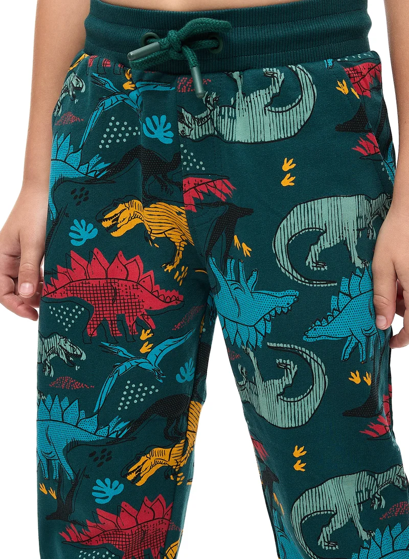 victor and jane Boys' 2-Piece Printed Dinosaur Hoodie and Jogger Set