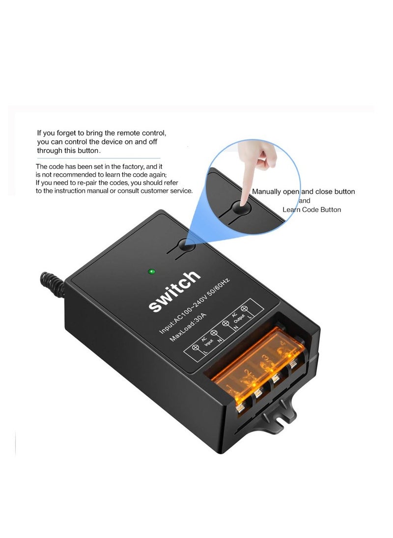 Excefore - Remote Control Switch, Wireless Remote Switch, with Wireless Relay Switch for Pump, for Wireless Switch On Off for Lights,Pump,dust Collector and Electrical Equipment, with 328ft Long Range - Image 1