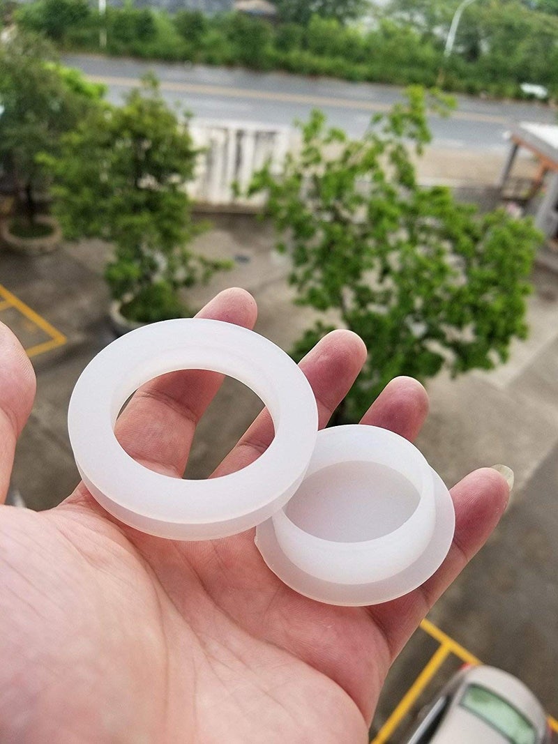 DGQ Silicon Rubber Umbrella Table Hole Ring  Cap for 2 Standard Table Holes  2 Packs  Patio Table Umbrella Thicker Hole Ring Plug and Cap Set