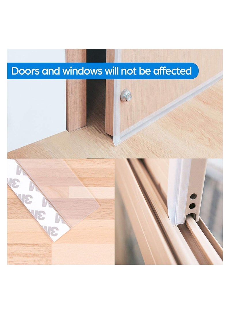 KASTWAVE 2 Rolls 33 Feet Door Weather Stripping Silicone Seal Strip Window Sealing Tape for Draft Stopper Adhesive Doors Windows and Shower Glass Gaps- Width 1'' 1.4''  - Image 2