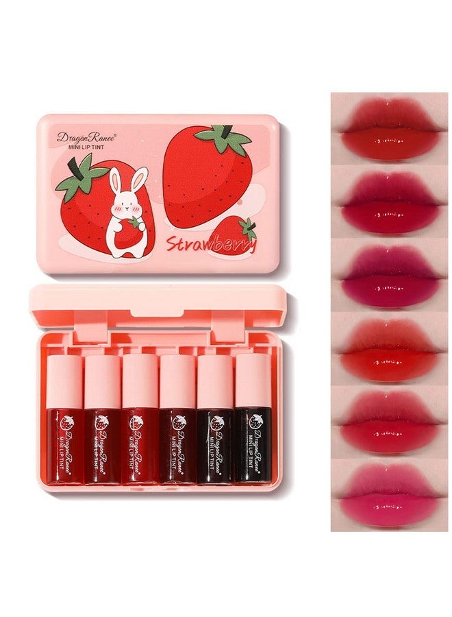 Miniling 6 Colors Lip Tint Stain Set Korean Velvet Lip Tint Watery Lip Stain Tint Moisturizing Mini Liquid Lipstick Multi Use Lip And Cheek Tint Long Lasting Non Stick Cup Waterproof Shimmery Lip Color Makeup - Image 2