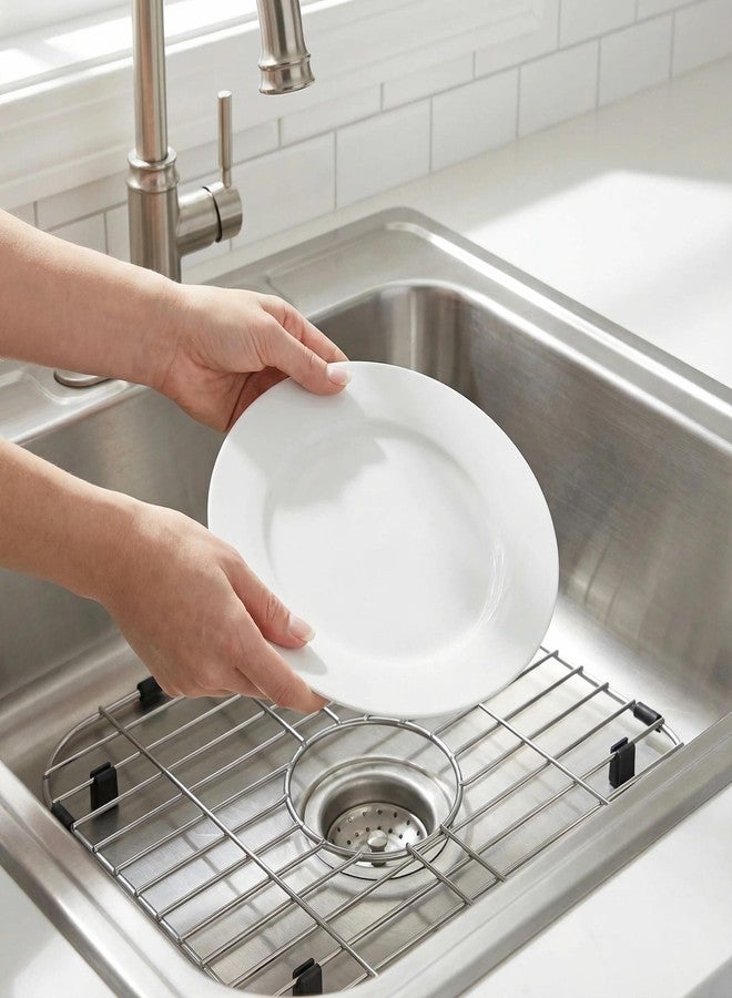 JIUBAR Sink protectors for kitchen sink12“13”24“26”,Detachable kitchen sink mat 304 Stainless Steel Material sink rack for bottom of sink.(12.25"x11.5"x2 Center Drain) - Image 5