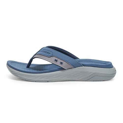 Skechers Men's Silva-Falco Thong Sandal, NVY, 9 - Image 2