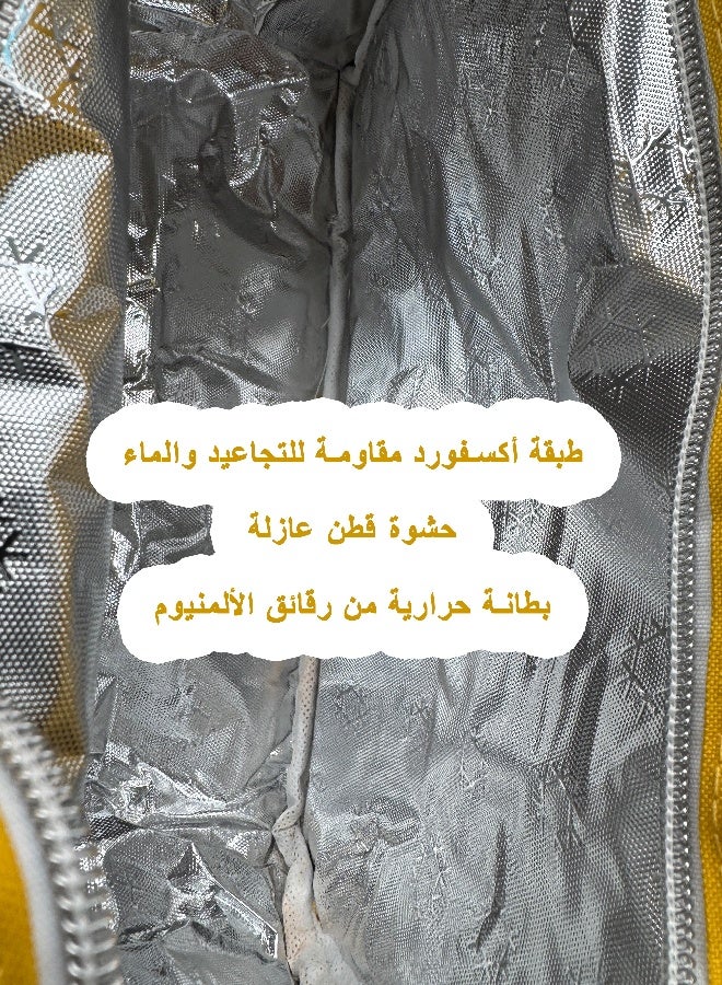 Toshionics Insulated Lunch Box Bag -  with Smiling Face Design – Leak-Proof Thermal Oxford Tote with Leather Handle – One Main Compartment & Outer Pocket – For Office, School, Work, Travel, Snacks – Reusable & Lightweight – Size 23.5x14x20.5 cm – 6.5L Capacity - Image 3