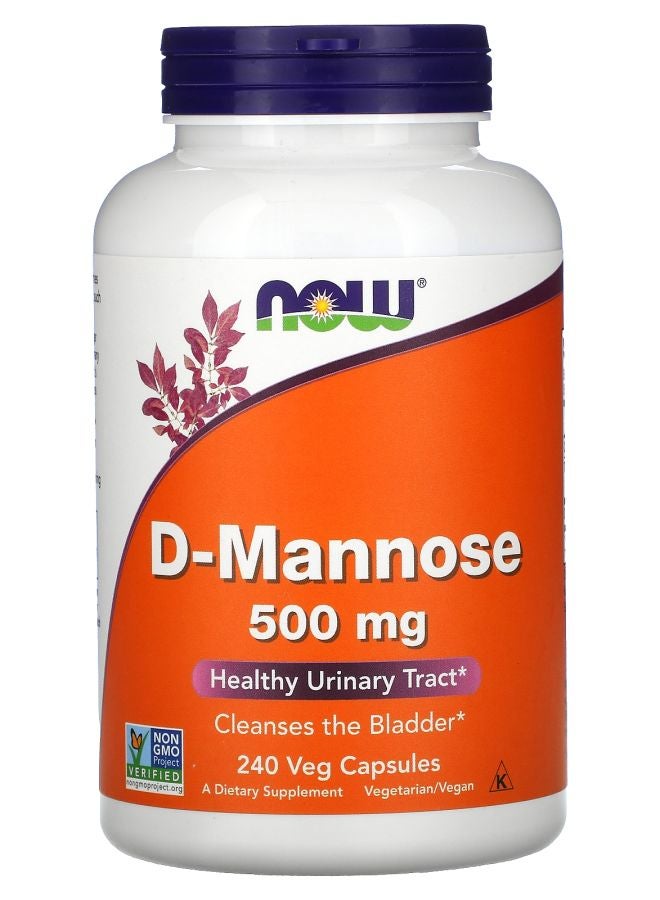 now D-Mannose 500 mg 240 Veg Capsules