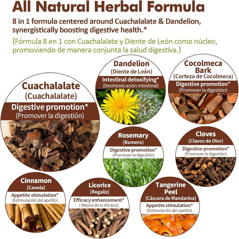Nurbetoxa قطرات صحة الجهاز الهضمي كواتشالايت مكمل الهضم لدعم تطهير الأمعاء وقرحة المعدة قشرة كوكولميكا لإيقاظ الهضم وتنظيف المعدة 2 أونصة - Image 4