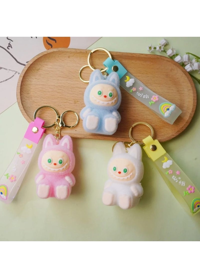 LABUBU Keychain For Women And Girls, Cute Labubu Doll Wristlet Accessories For Backpack Handbag Car Keys - Image 4
