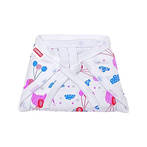 BUMSIES Washable Reusable Cotton Hosiery U-Shape Tie up Nappies/Langot for New Born Baby | Soft, Skin-Friendly & Eco-Friendly | 0-3 Months – Pack of 10, White Printed - Image 5