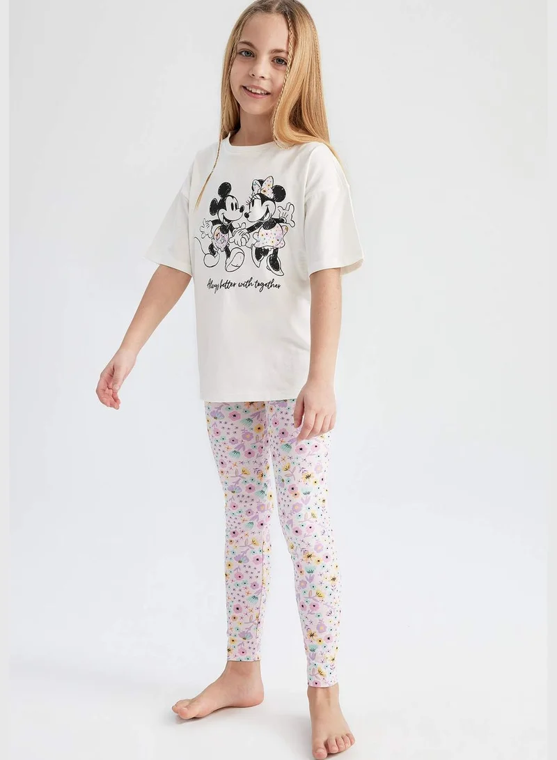 ديفاكتو Girl Disney Mickey & Minnie Licenced Short Sleeve Knitted Pyjamas