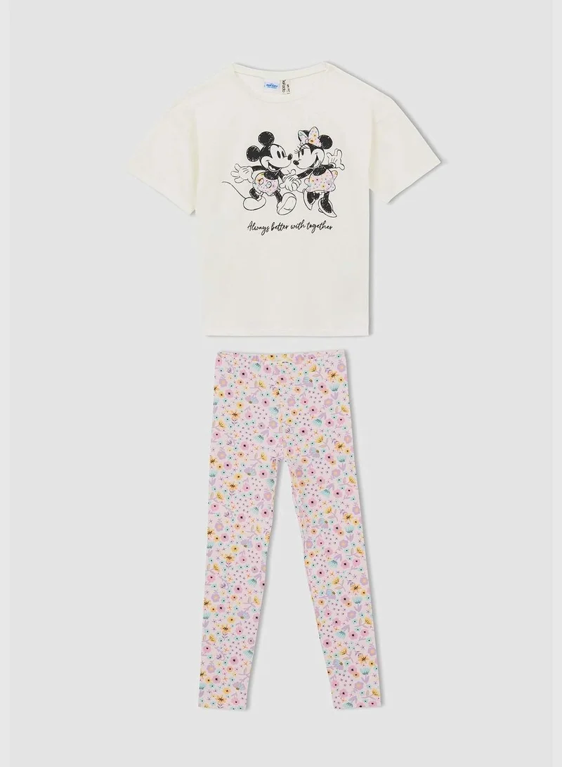ديفاكتو Girl Disney Mickey & Minnie Licenced Short Sleeve Knitted Pyjamas