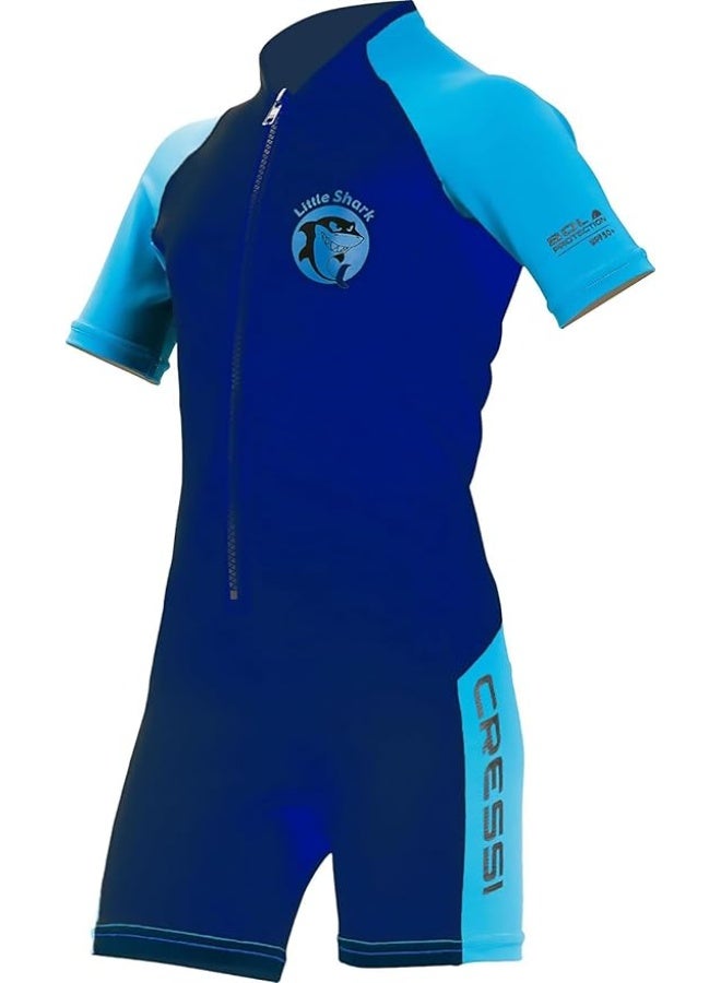 Cressi Little Shark Shorty Wetsuit Short Sleeves Children'S Unisex - Premium Neoprene 2 mm (11/12 years) - Image 1