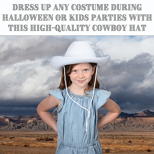 U.S. Toy U. S. Toy White Kids Cowboy Hat, Felt Cowgirl Hat for Girls and Boys, Dress-Up and Costume Parties, Perfect for Halloween, Adult Sized, 1-Pack, 3 Years & Older - Image 2