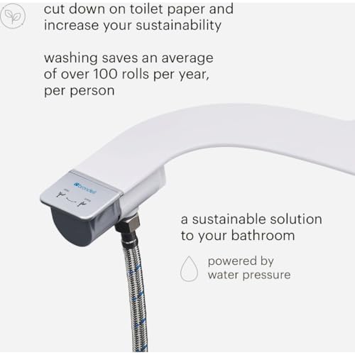 Brondell Bidet Attachment for Toilet SS-250 SimpleSpa Fresh Water Spray with Adjustable Water Pressure Side Arm Control, Slim Bidet Sprayer, Silver Knob (Dual Nozzle) - Image 5