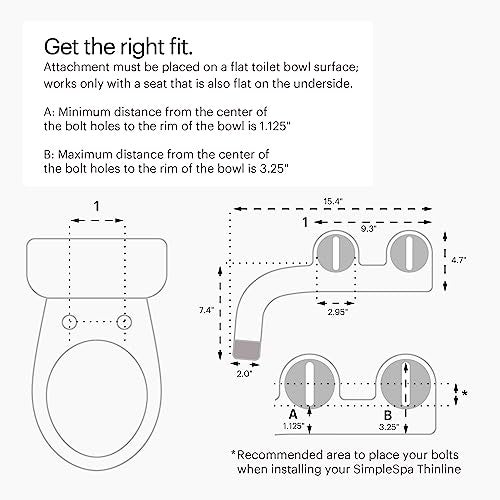 Brondell Bidet Attachment for Toilet SS-250 SimpleSpa Fresh Water Spray with Adjustable Water Pressure Side Arm Control, Slim Bidet Sprayer, Silver Knob (Dual Nozzle) - Image 3
