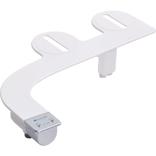 Brondell Bidet Attachment for Toilet SS-250 SimpleSpa Fresh Water Spray with Adjustable Water Pressure Side Arm Control, Slim Bidet Sprayer, Silver Knob (Dual Nozzle) - Image 1