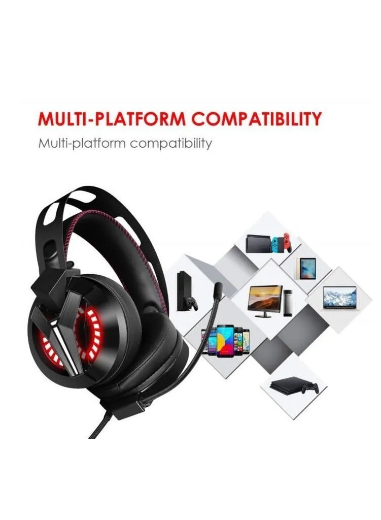 Combatwing M180 Pro Gaming Headset Over Ear Stereo Bass Gaming Headphone With Noise Isolation Microphone - Image 2