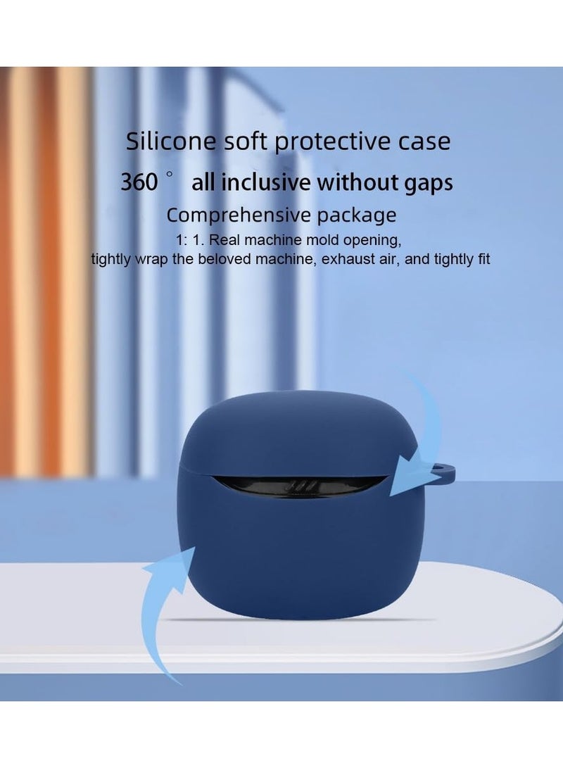 Silicone Case Compatible with JBL Tune Flex 2 Bluetooth Headphone Portable Scratch Shock Resistant Cover with Carabiner (Black) - Image 5