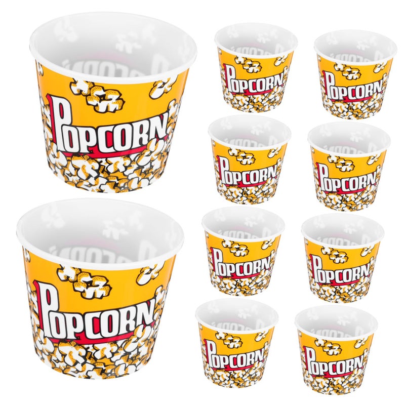 Reusable Striped Popcorn Bowls 10 Pack Safe Pp Material For Movie Night Parties - Image 2
