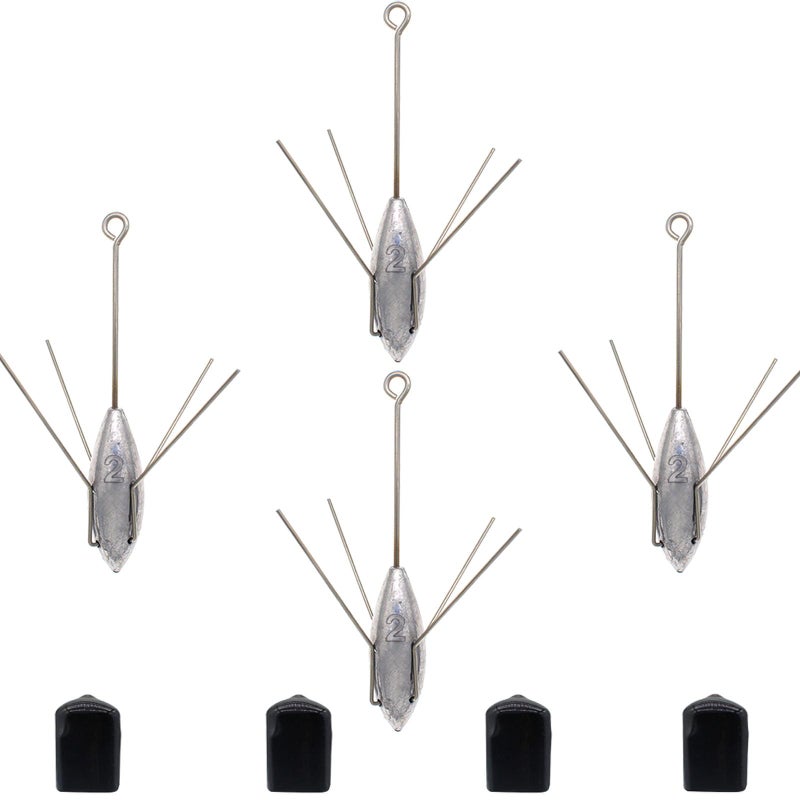 Gefischtter Sputnik Sinker Fishing Weights Lead Fishing Equipment Long Tail Surfing Casting Spider Sinkers for Catfish Saltwater Beach Sand Ocean (2oz - 4pcs) - Image 1
