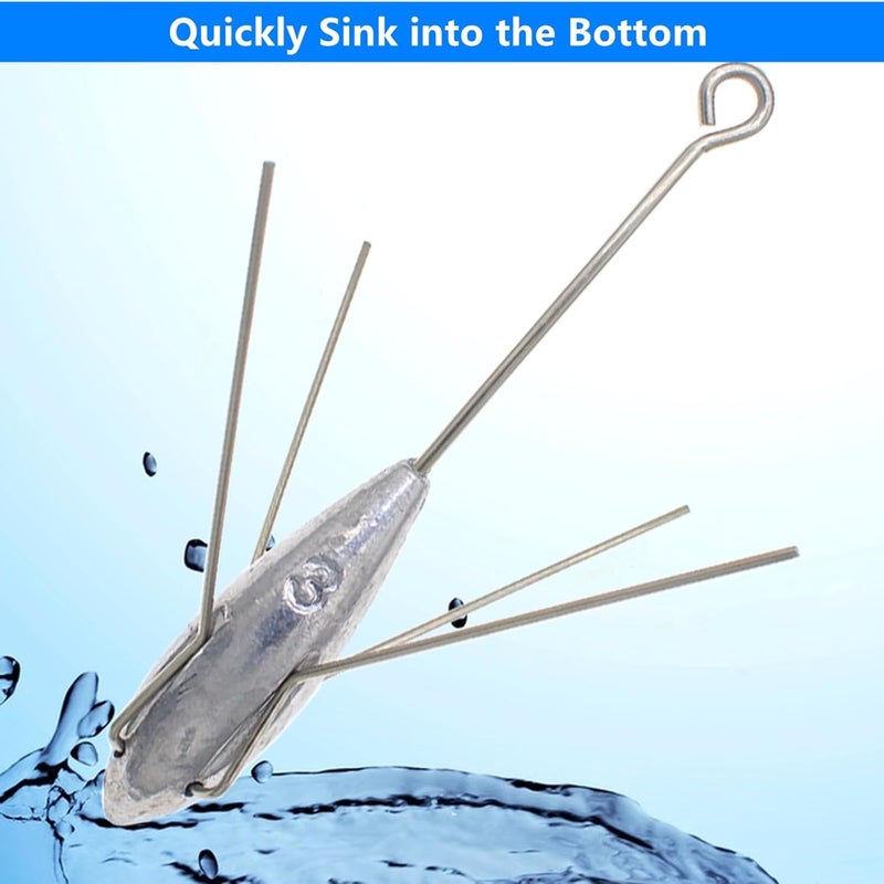 Gefischtter Sputnik Sinker Fishing Weights Lead Fishing Equipment Long Tail Surfing Casting Spider Sinkers for Catfish Saltwater Beach Sand Ocean (2oz - 4pcs) - Image 5