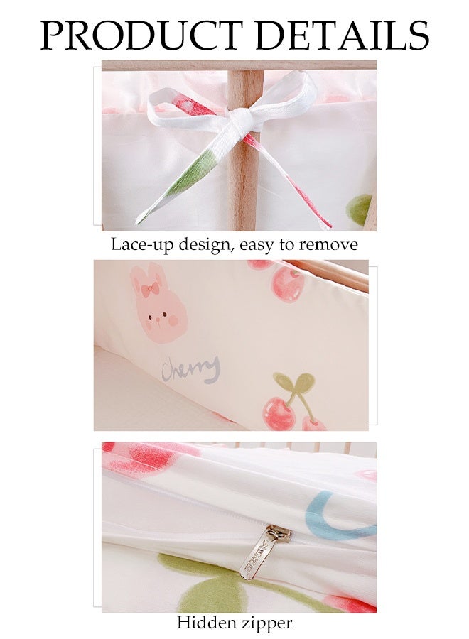 DUNISO Baby Crib Bumper，Breathable Crib Bed Liner，Rectangular Anti Collision Crib Cushion, Can Be Spliced And Bent, Removable，Four Season Universal，Suitable For Boys And Girls, 180cm - Image 3