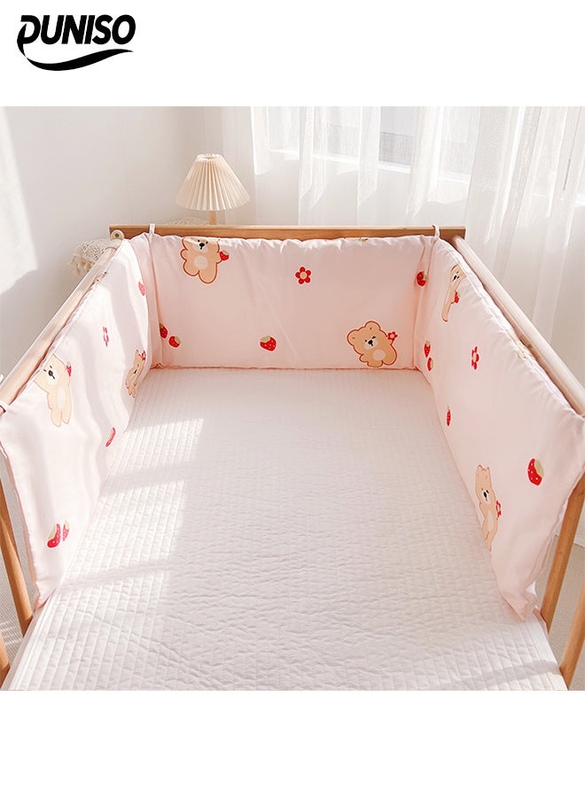DUNISO Baby Crib Bumper，Breathable Crib Bed Liner，Rectangular Anti Collision Crib Cushion, Can Be Spliced And Bent, Removable，Four Season Universal，Suitable For Boys And Girls, 180cm - Image 1