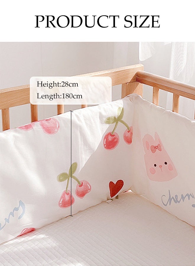 DUNISO Baby Crib Bumper，Breathable Crib Bed Liner，Rectangular Anti Collision Crib Cushion, Can Be Spliced And Bent, Removable，Four Season Universal，Suitable For Boys And Girls, 180cm - Image 2
